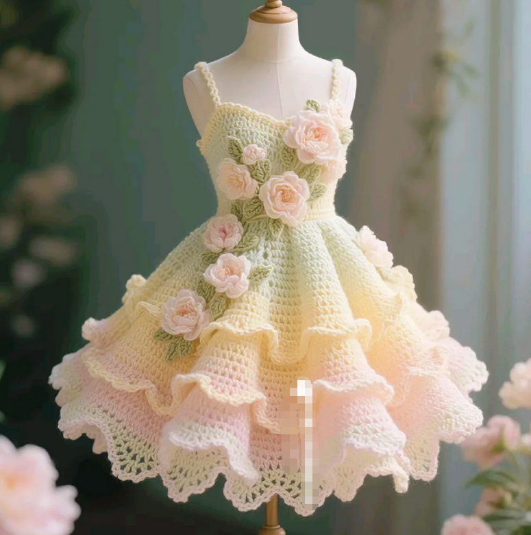 かぎ針編みの癒しミニスカート（イラストあり）