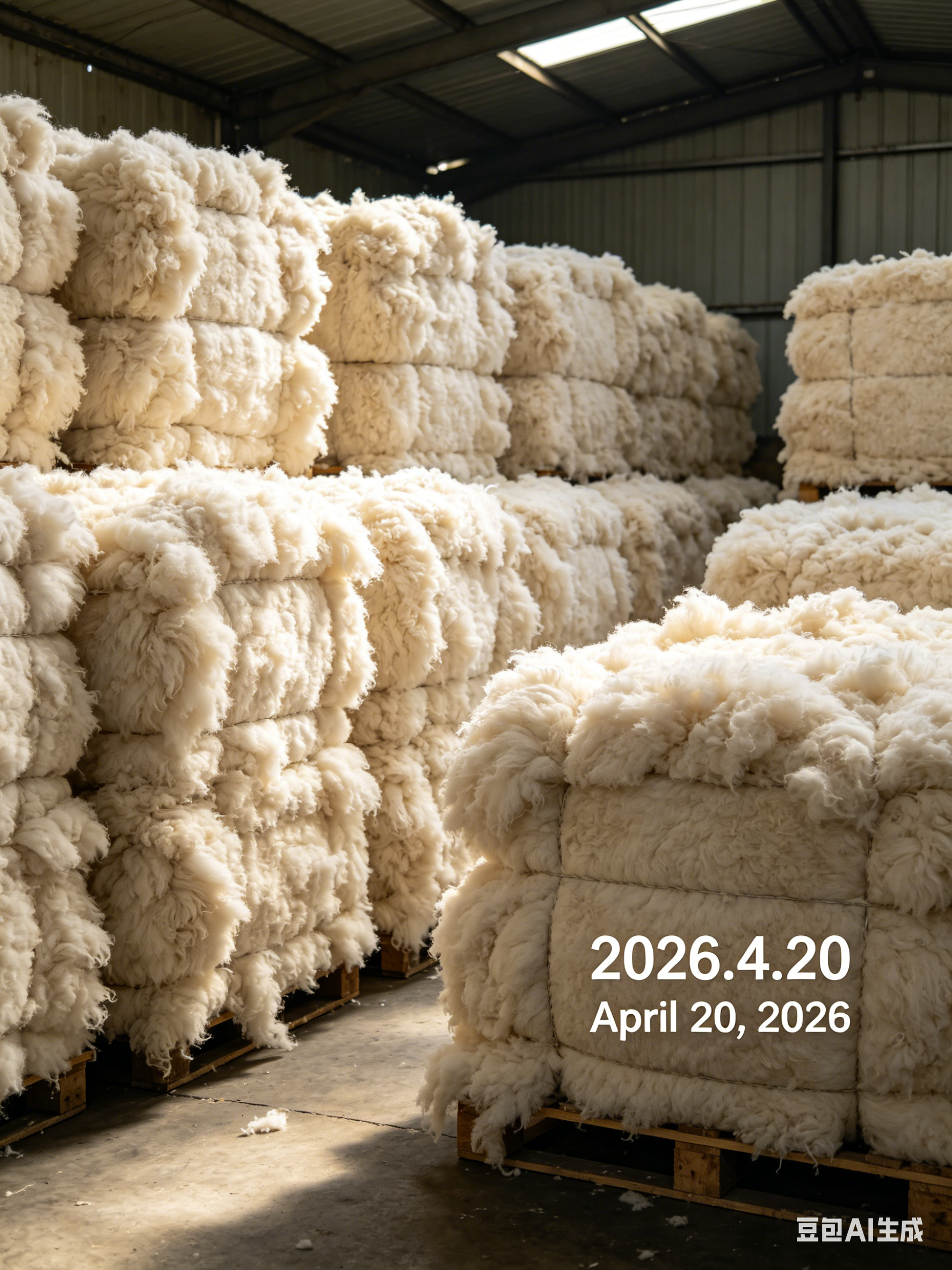 در 20 آوریل، مواد خام پشم همچنان در عرضه کم بود و قیمت بالای پشم استرالیا از بازار ریسندگی پشم حمایت کرد.