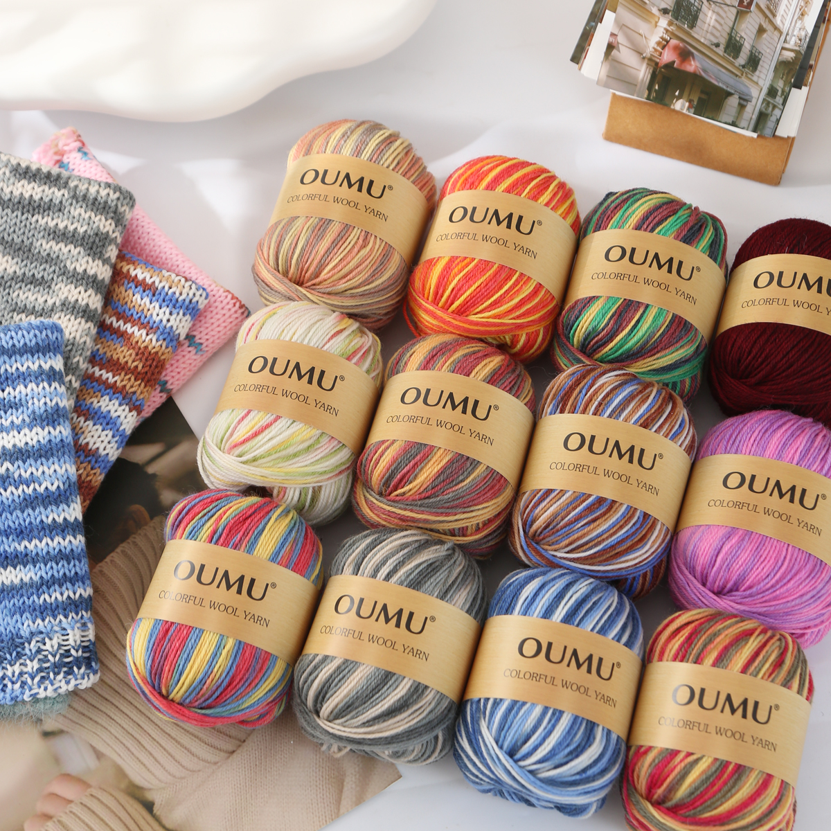 Gradient na sinulid ng lana