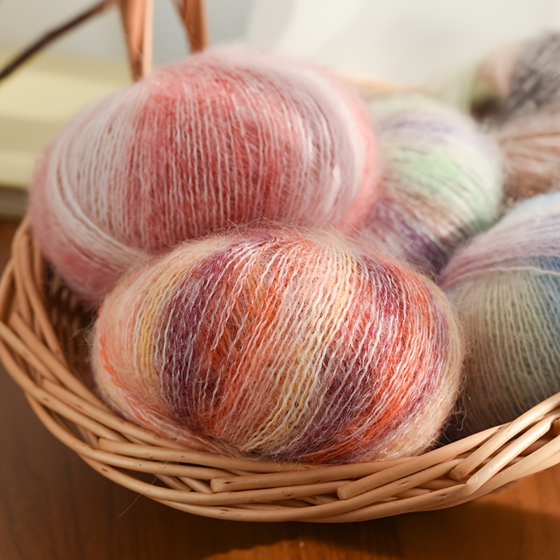 Makukulay na mohair mahabang seksyon tinina bahaghari mohair sinulid